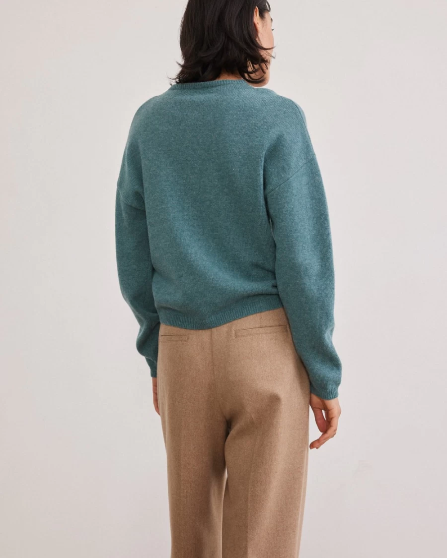 Rue Blanche Shirley Cardi Rond 23A Aqua Women's Knit Cardigan