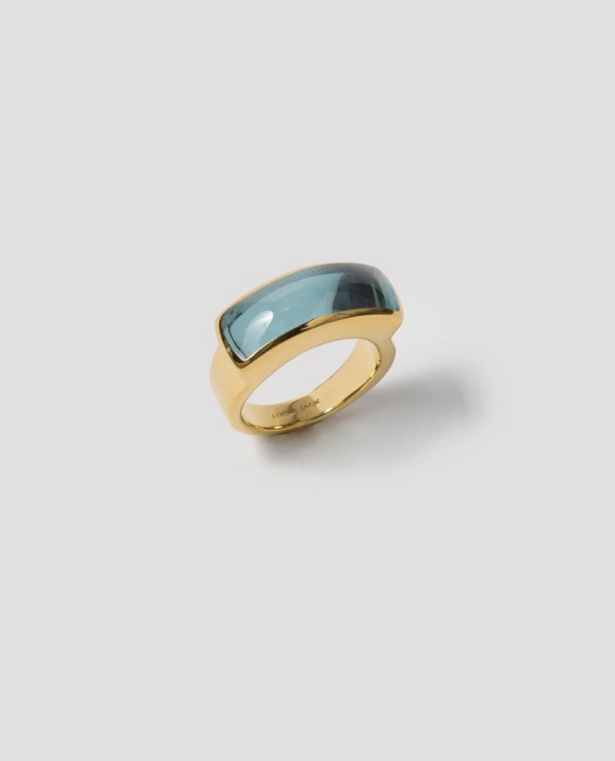 Rue Blanche Women's Aqua Ring 19R46 with Lucas Jack Design - 23H Elegant Jewelry