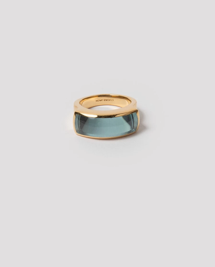 Rue Blanche Women's Aqua Ring 19R46 with Lucas Jack Design - 23H Elegant Jewelry