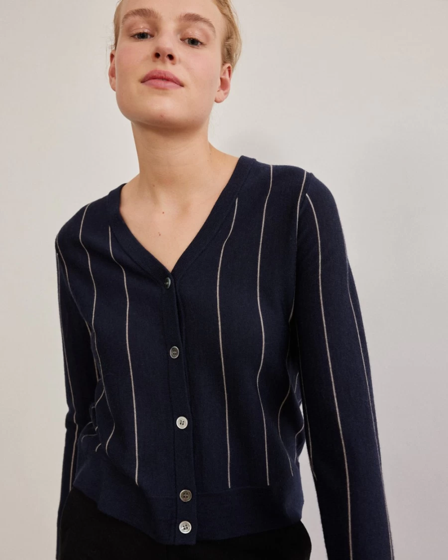 Rue Blanche Women's Meri48 Cardi V 23A Navy Knit Cardigan