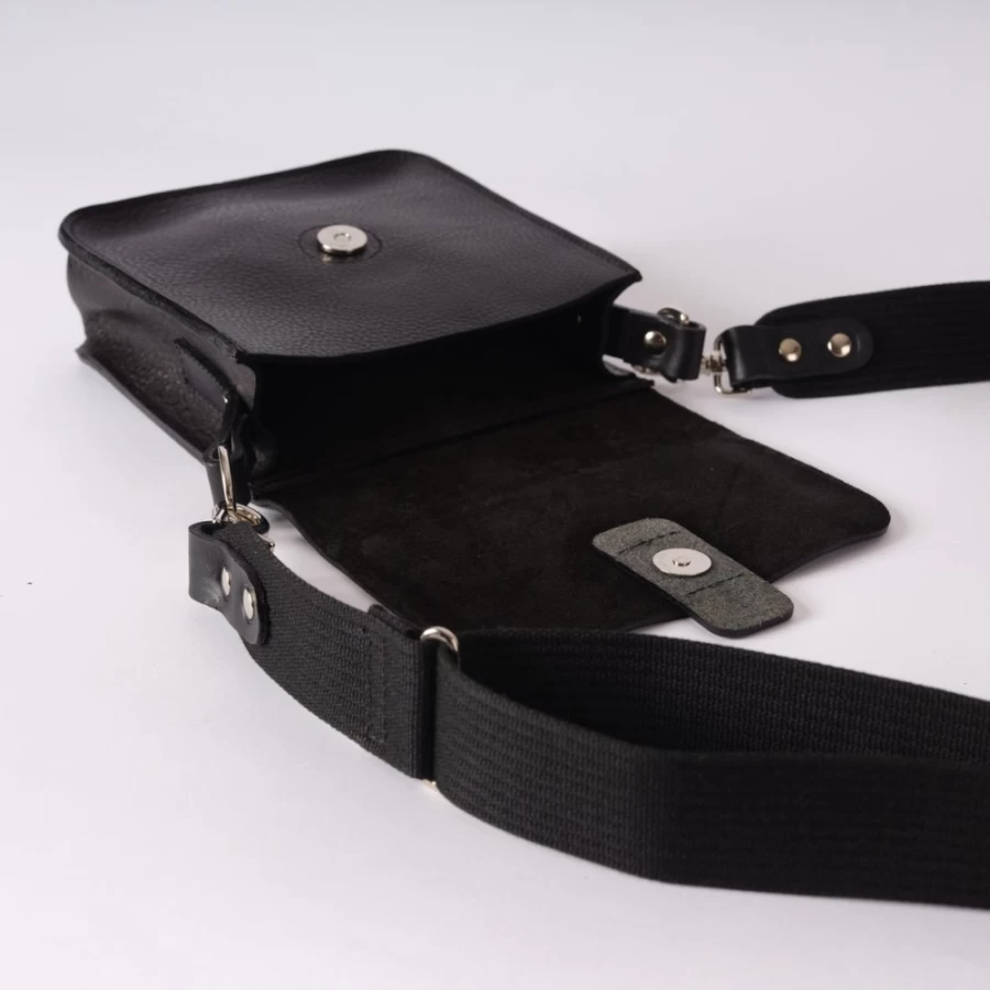 Rue Blanche Women's Black Leather Square Bag 22H - Stylish Handbag by Kate Sheridan