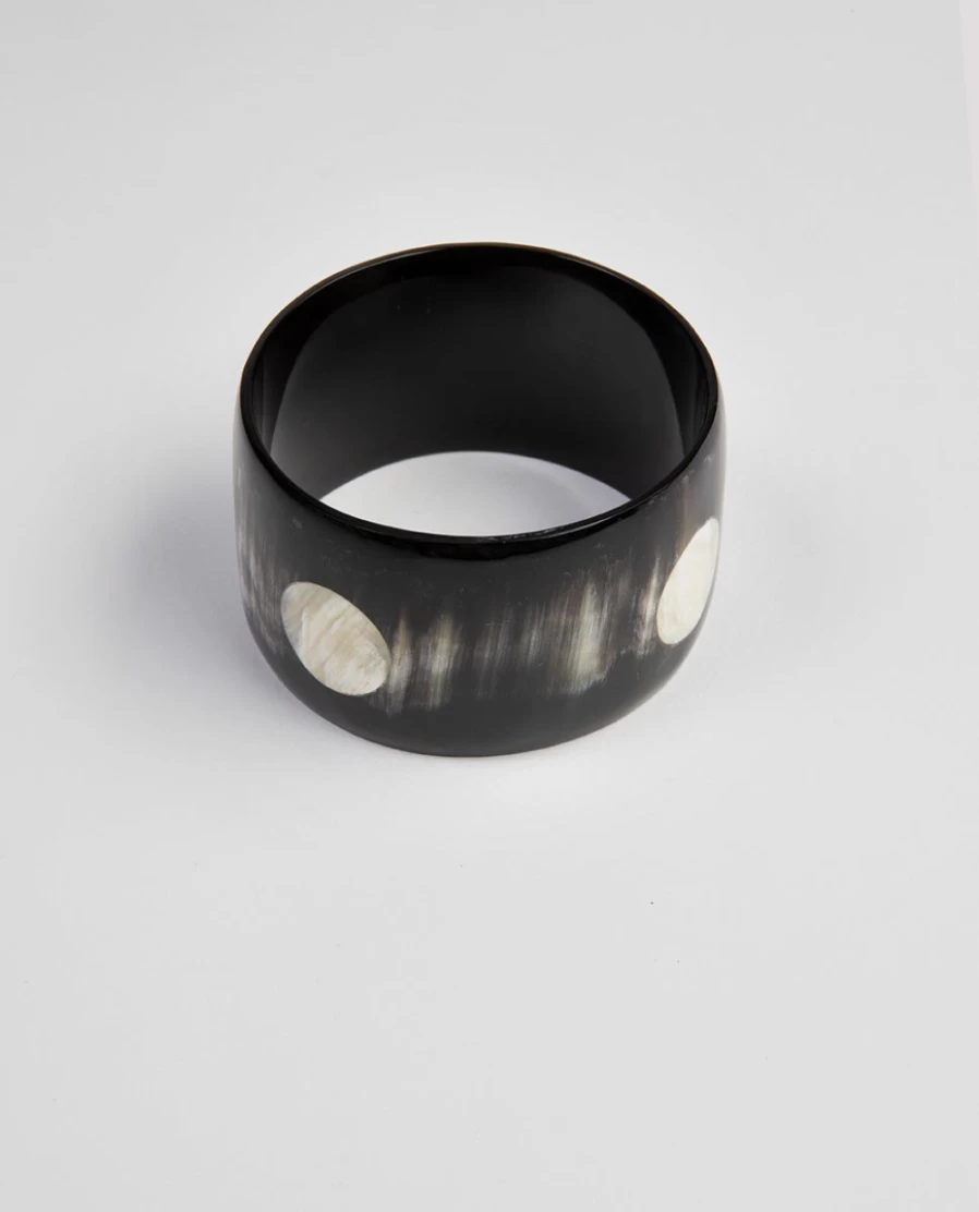 Rue Blanche Women's Pois Bracelet Noir 22H - L'Indochineur Black Dot Bracelet