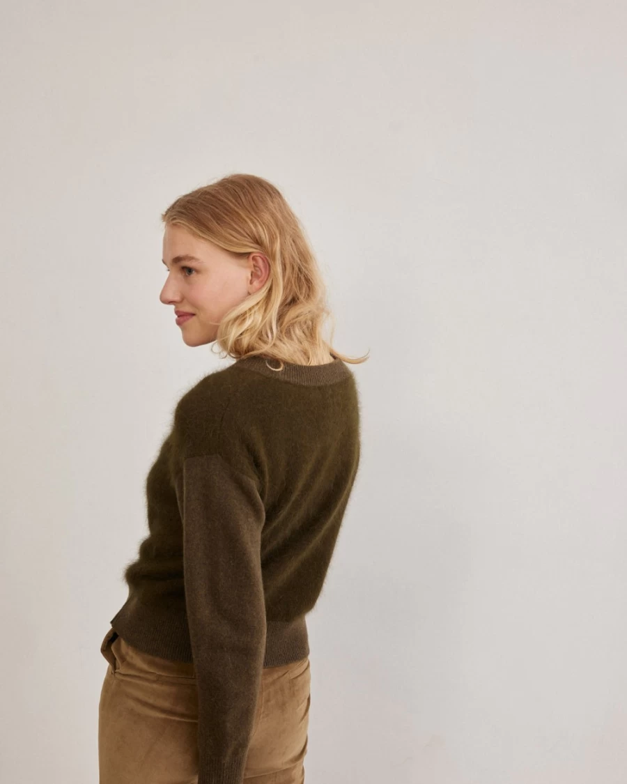 Rue Blanche Women's Ango50 Pull 23A Seaweed Knit Sweater