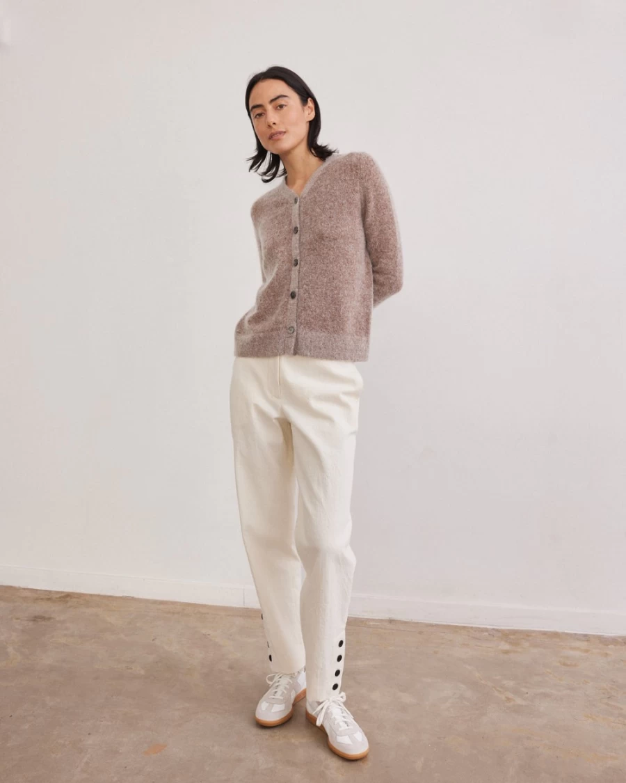 Rue Blanche Women's Mokid Cardi 23H Bark Knit Cardigan