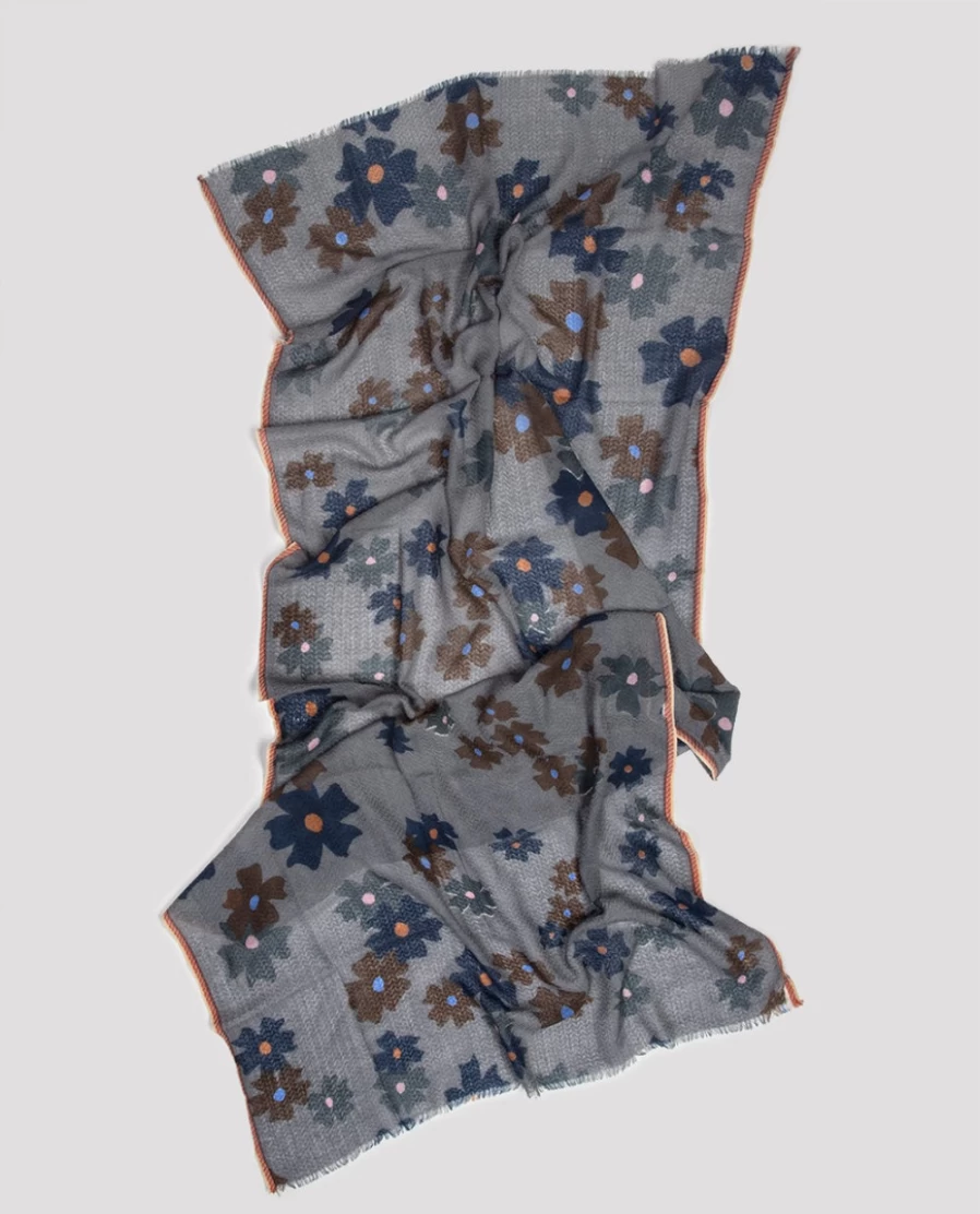 Rue Blanche Women's Printed Scarf Pw2360 in Steel - Epice Design Fashion Accessory