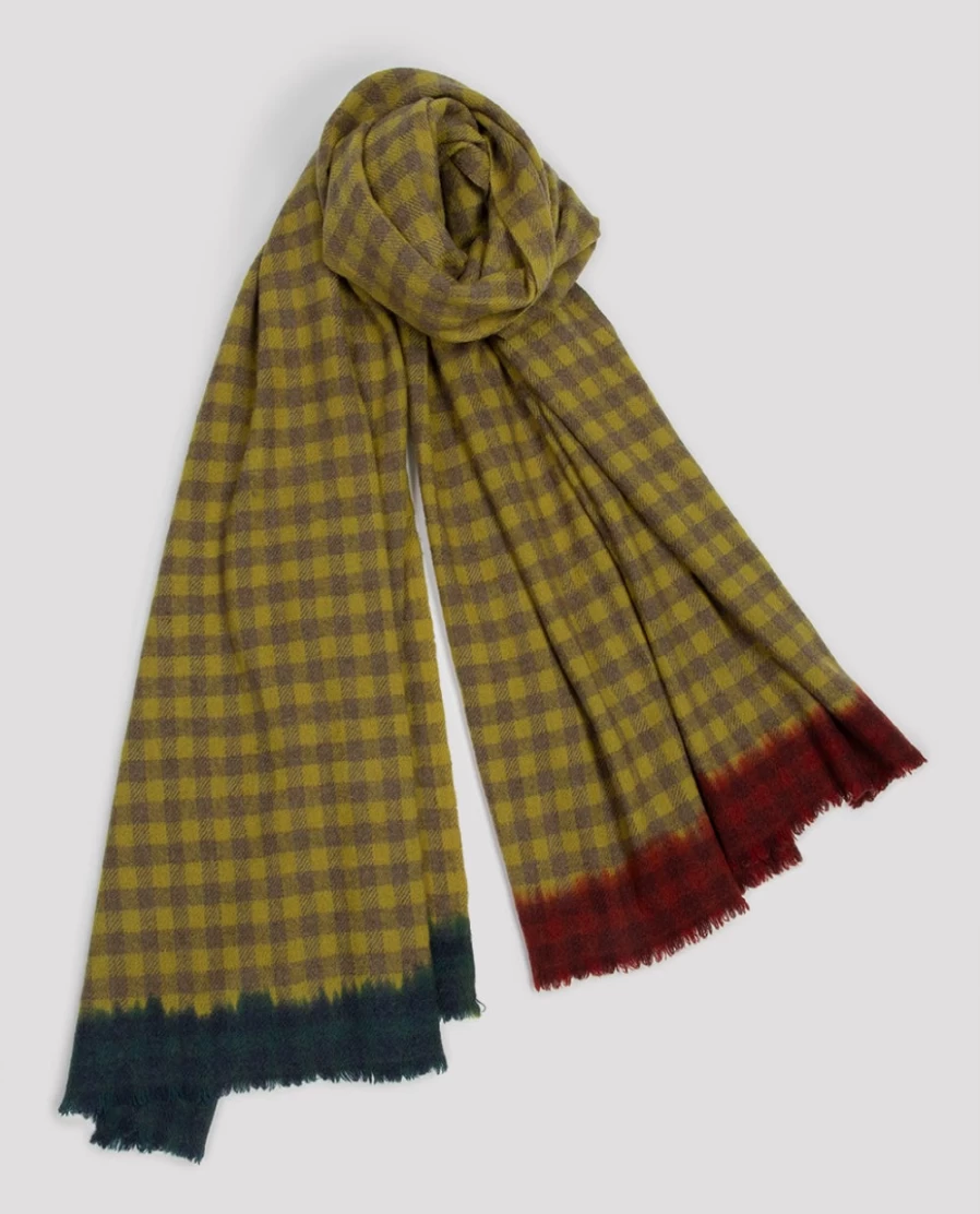 Rue Blanche Women's Beatles Scarf - Pistachio, Lovat & Green Striped Fashion Accessory