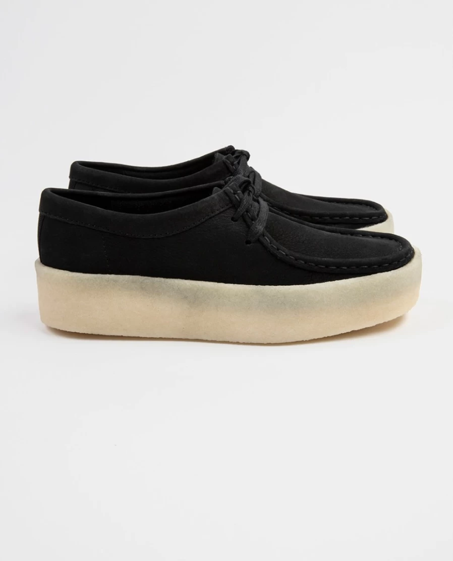 Rue Blanche Women's Wallabee Black Leather Loafers - Clarks Original Style Comfort Shoes
