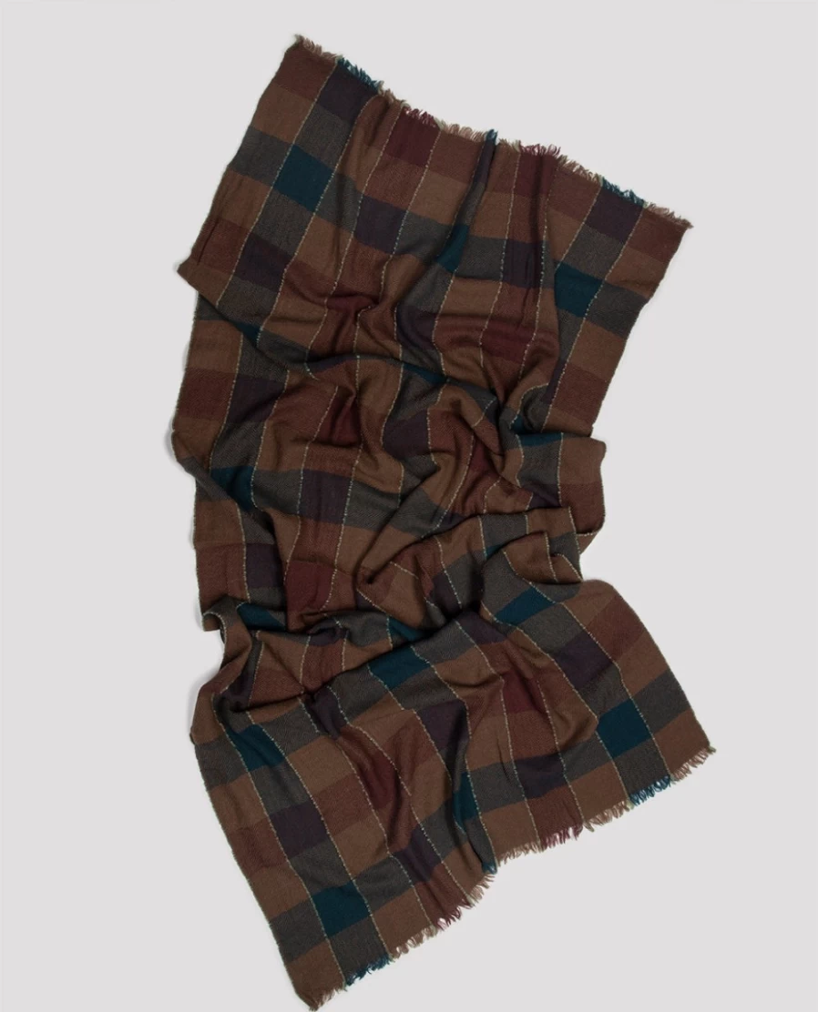 Rue Blanche Women's Mozart Scarf in Petrol, Lovat & Green - 23H Collection