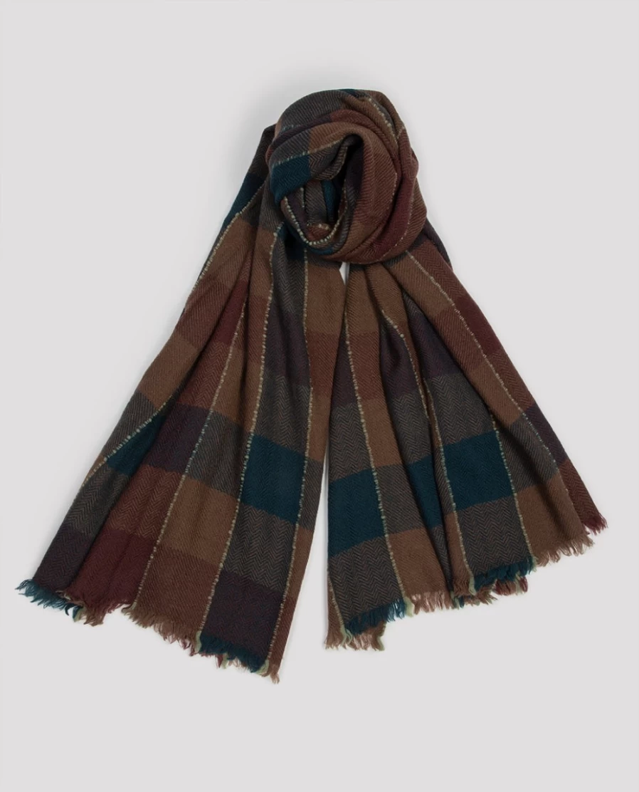 Rue Blanche Women's Mozart Scarf in Petrol, Lovat & Green - 23H Collection