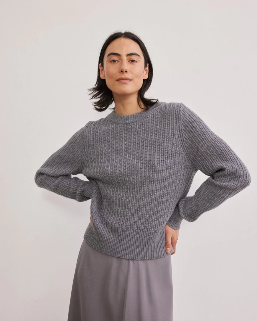 Rue Blanche Women's Chelsea Pull 23A Grey Melange Sweater