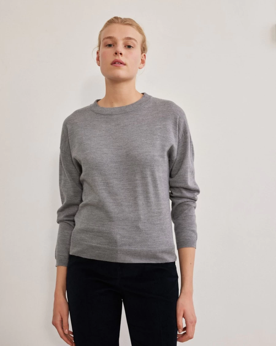 Rue Blanche Women's Meri48 Pull 23A Grey Melange Sweater