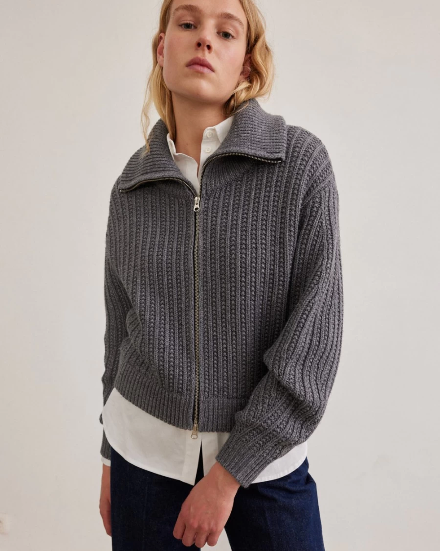 Rue Blanche Women's Chelsea Blouson 23A Grey Melange Jacket