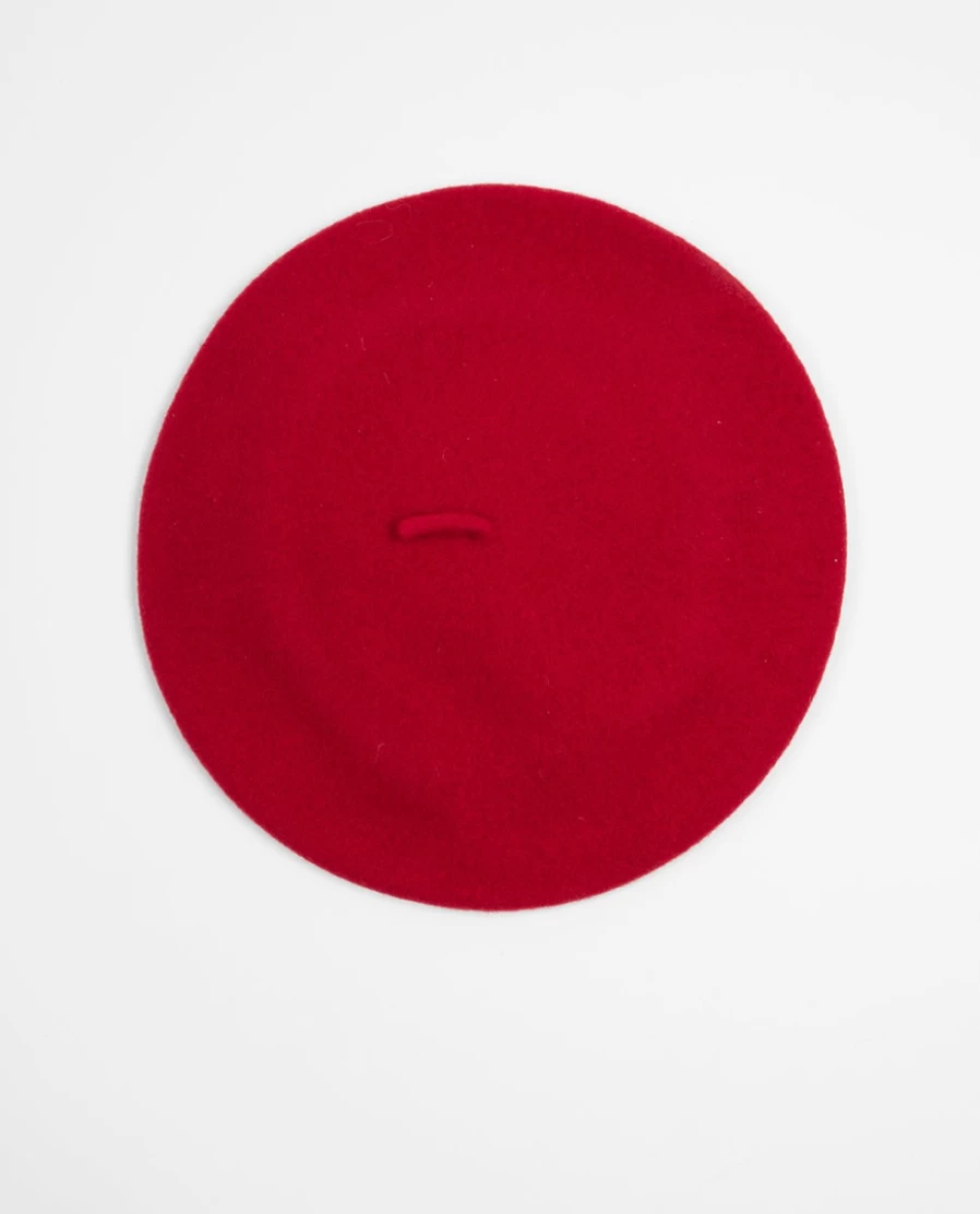 Rue Blanche Women's Red Beret Hat - Classic Bronte Style Wool Beret