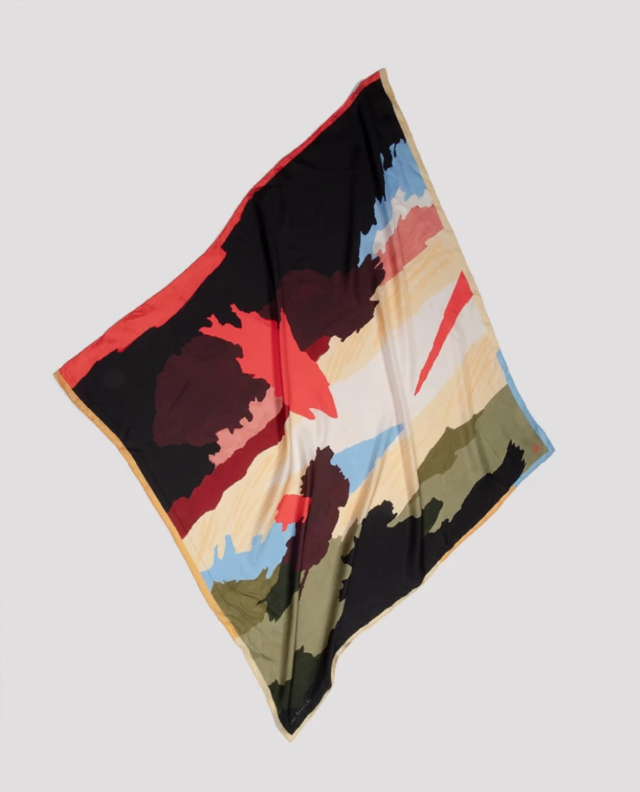 Rue Blanche Women's 23A Printed Silk Foulard Scarf