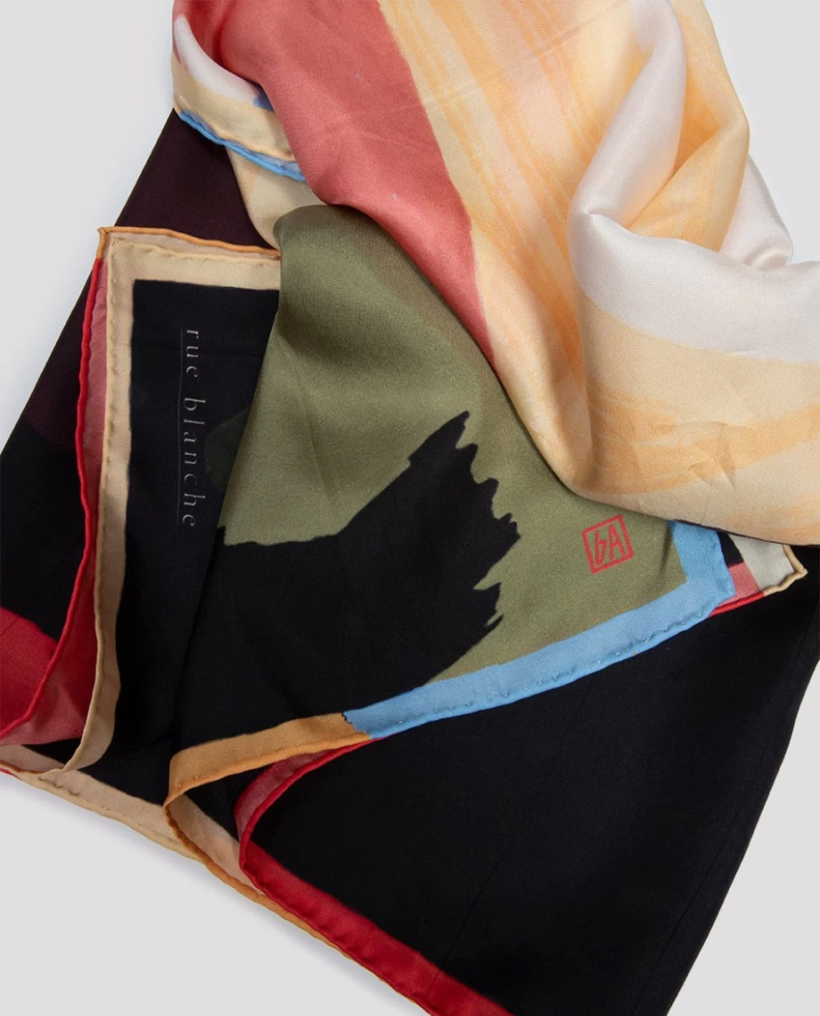 Rue Blanche Women's 23A Printed Silk Foulard Scarf