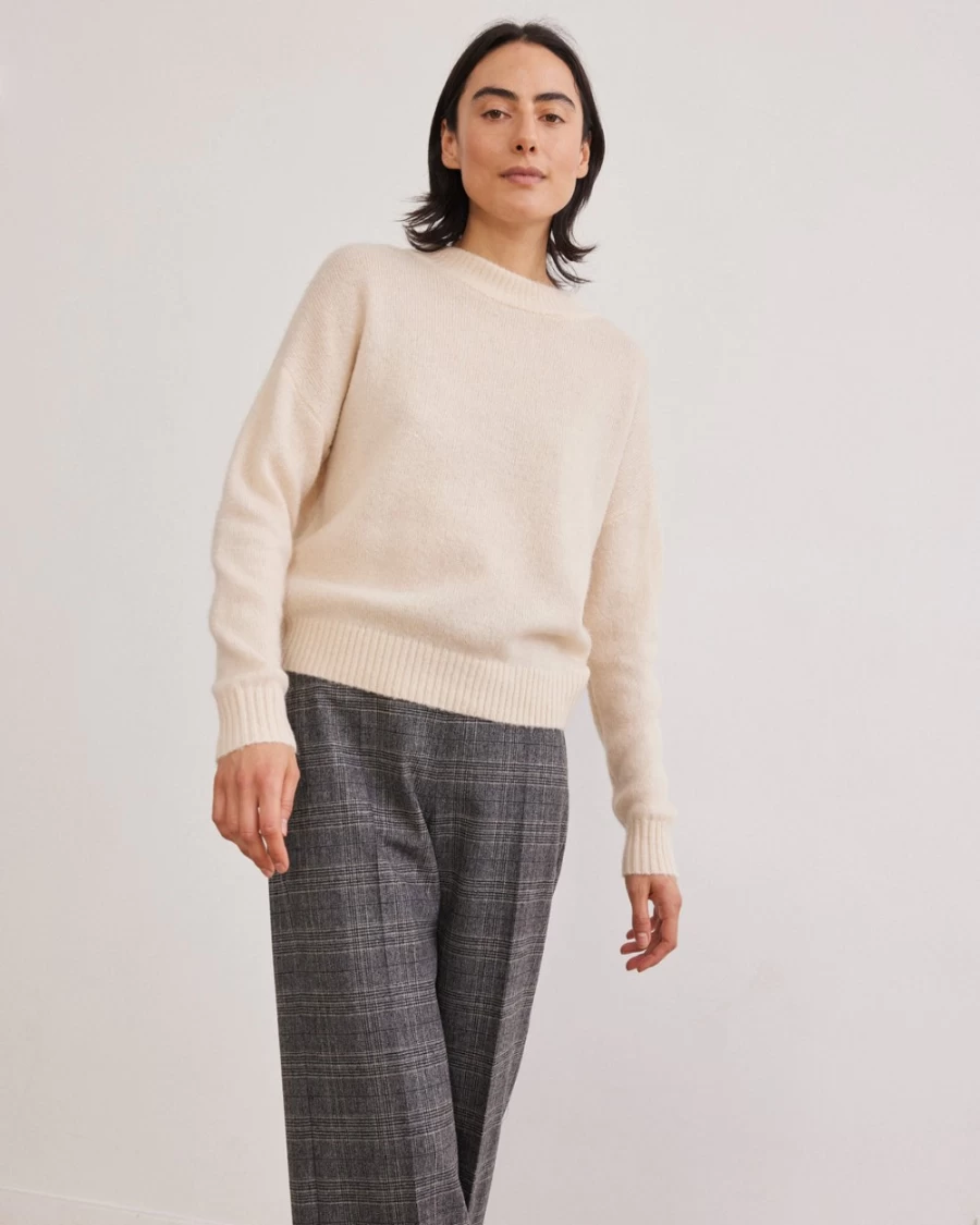 Rue Blanche Women's Alpa Pull 23H Ecru Knit Sweater