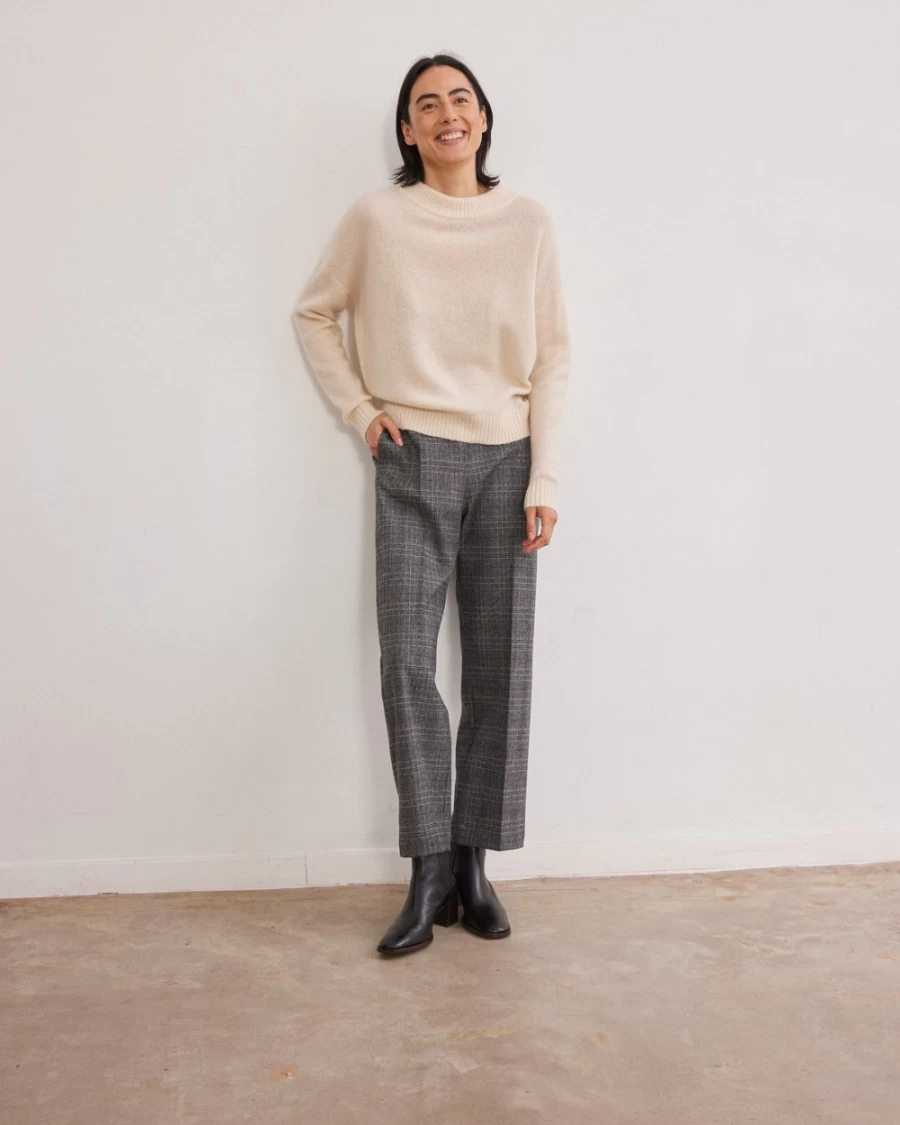 Rue Blanche Women's Alpa Pull 23H Ecru Knit Sweater