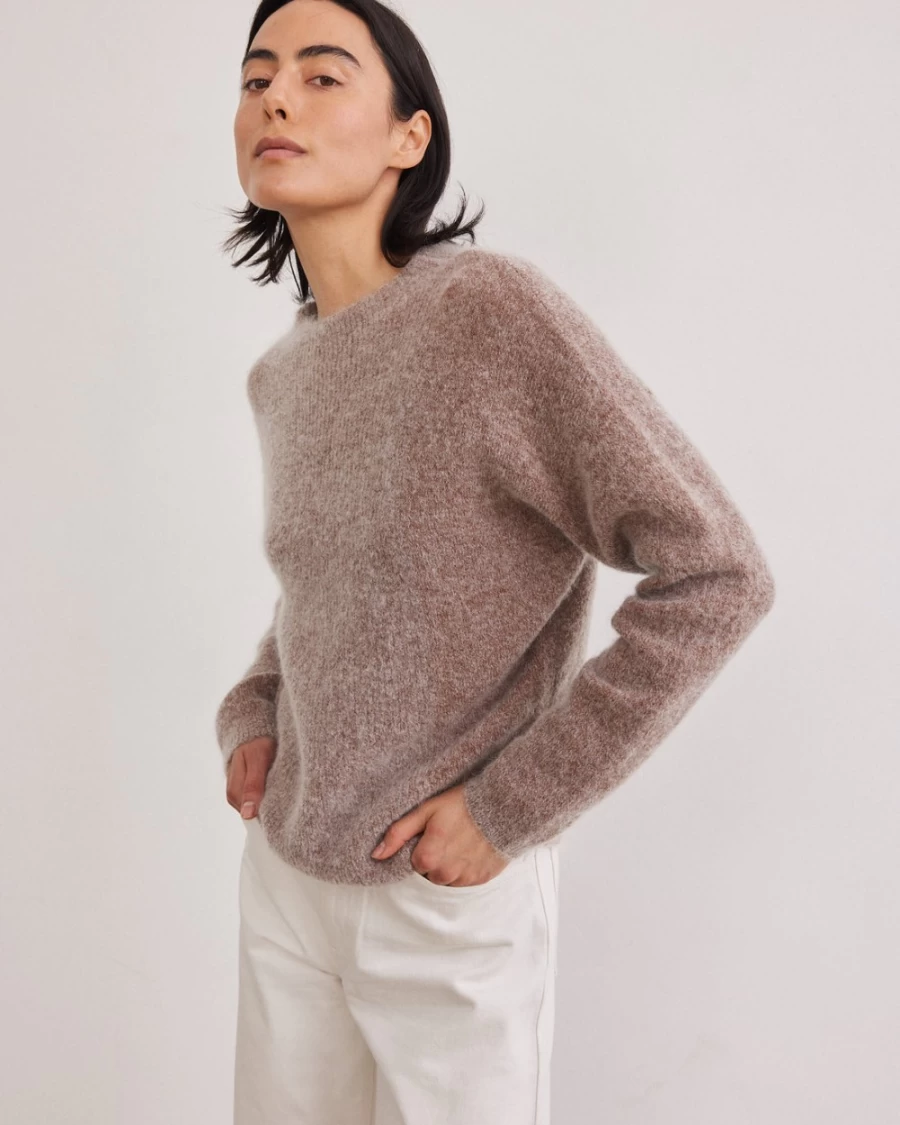 Rue Blanche Women's Mokid Pull 23H Bark Long Sleeve Top