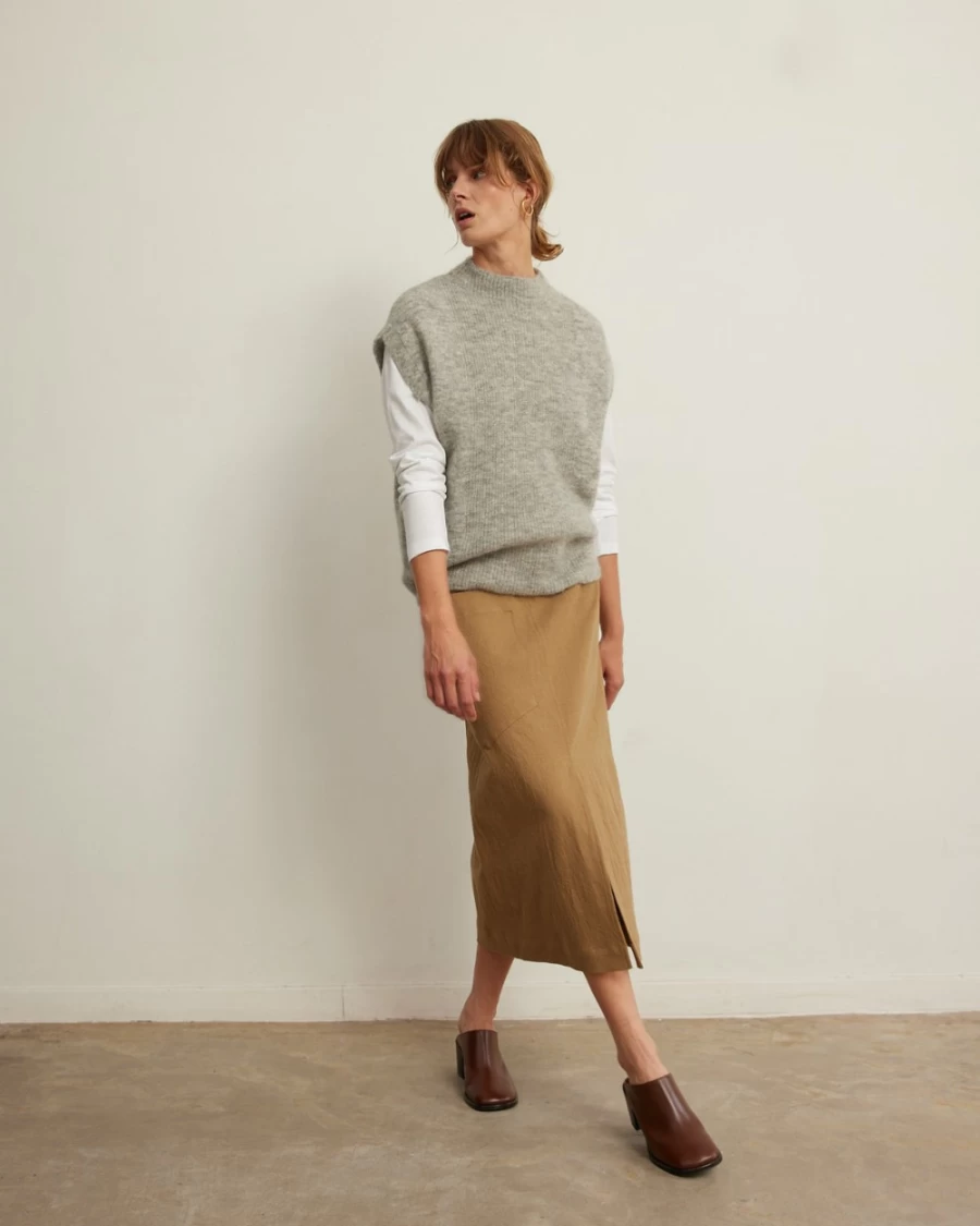 Rue Blanche Women's Mokid Top 22H in Grey - Elegant Casual Blouse