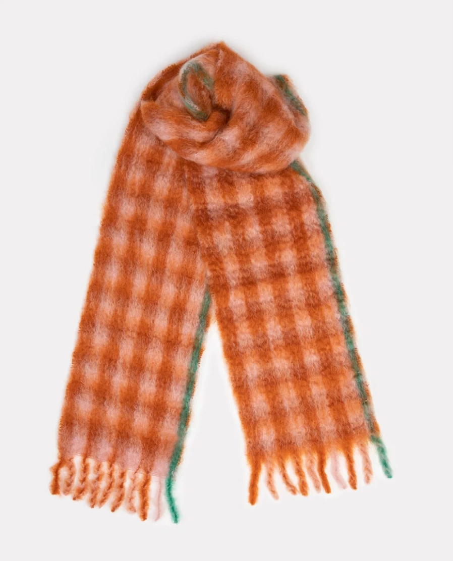 Rue Blanche Women's Glasgow Mohair Scarf in Lovat & Green - 22H Luxury Wool Wrap