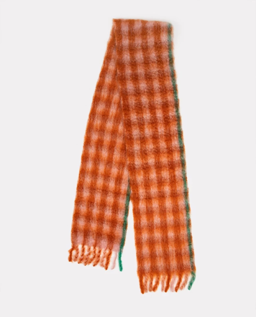 Rue Blanche Women's Glasgow Mohair Scarf in Lovat & Green - 22H Luxury Wool Wrap