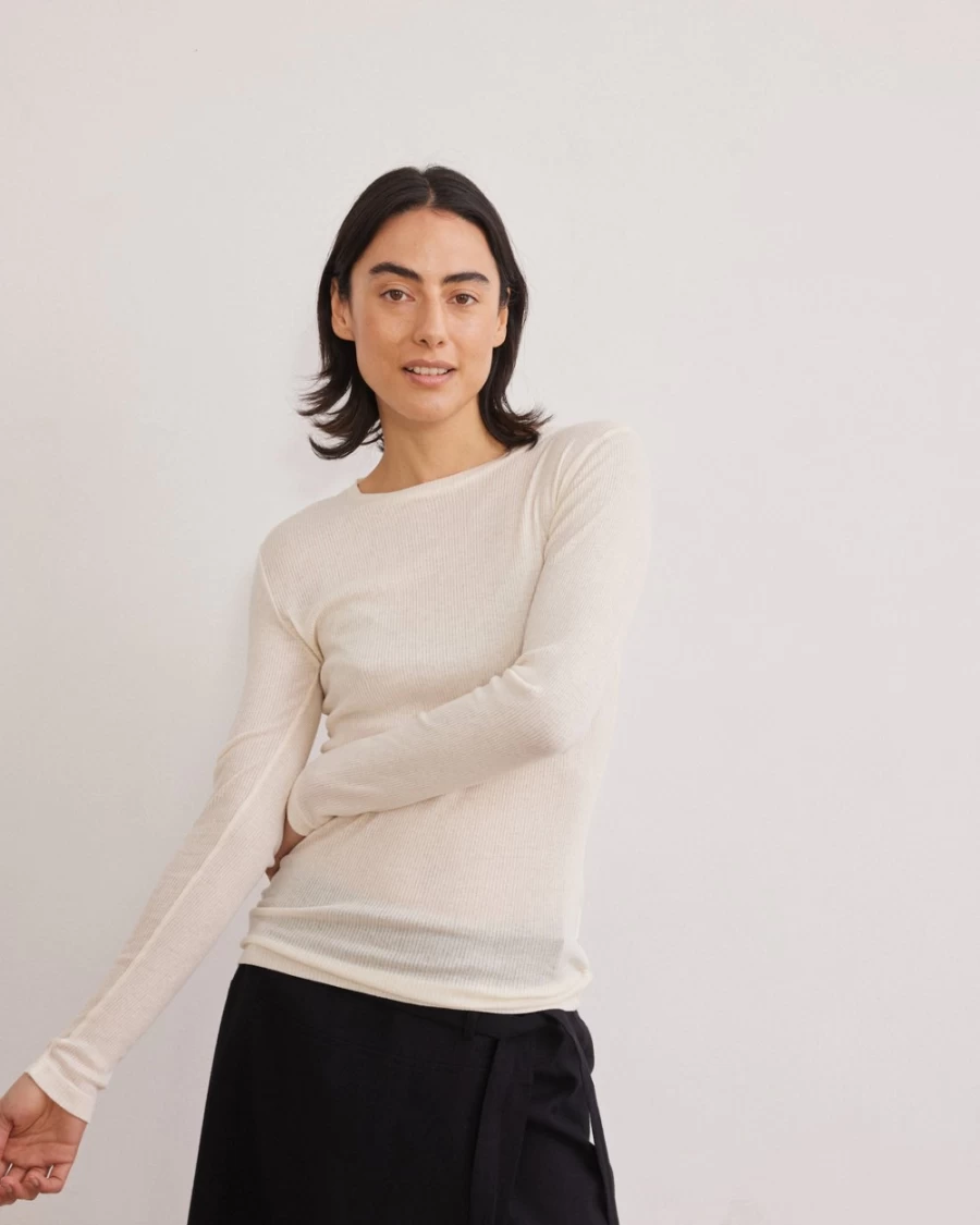 Rue Blanche Women's Cashcot Round 23A Off White Sweater